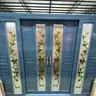 ประตูเลื่อนโมเดิร์น ฟักขวาง กระจกเพ้นท์ 4 ช่อง 250 x 207 ซม. A001-27 สีโอ๊คคราม YY รูปที่ 2