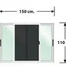 หน้าต่างบานเลื่อนสลับ มีมุ้ง 150 x 110 ซม.สีขาวLP-OK-W07-00 LYNN รูปที่ 2