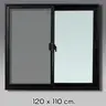 หน้าต่างบานเลื่อน มีมุ้ง 120 x 110 ซม. SS(FA) ECO สีดำ WINDOW-ASIA รูปที่ 1