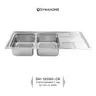 ซิ้งค์สองหลุมมีที่พักจาน (แบบฝัง) หนา 0.8 มม. DH-12050-CB Dyna Home รูปที่ 2