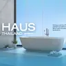 เคาน์เตอร์ PVC พร้อมกระจกเงา+ตู้ข้าง 60 x 48 x 50 ซม. H8012 สีขาวดำ HAUS รูปที่ 2