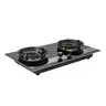 เตาแก๊สหน้ากระจก แบบฝัง 2 หัว ทองเหลืองรมดำ DH-2000G Dyna Home รูปที่ 4
