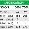 ถังเก็บน้ำ 700 ลิตร + ลูกลอย 1 นิ้ว PARADISE HY-64/GG สีเทา DOS รูปที่ 3