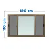 หน้าต่างบานเลื่อน 3 ช่อง มีมุ้ง 180 x 110 ซม. SFS (FA) ECO สีชา WINDOW-ASIA รูปที่ 1