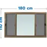 หน้าต่างบานเลื่อน 3 ช่อง มีมุ้ง 180 x 110 ซม. SFS (FA) ECO สีชา WINDOW-ASIA รูปที่ 3