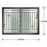 หน้าต่างบานเลื่อนสลับ มีมุ้ง เหล็กดัดลายผีเสื้อสีทอง 150 x 110 ซม. LP-OK-W07-OW-GB-BL1 สีดำ LYNN รูปที่ 1