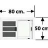 หน้าต่างบานเลื่อนสลับ มีมุ้ง 80 x 50 ซม. LP-X3-W08-00 สีขาว LYNN รูปที่ 3