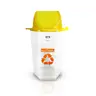 ถังขยะใสทรงหกเหลี่ยมฝาผลักมีหูเกี่ยว (56ลิตร) F-013-7 สีเหลือง CHINTER รูปที่ 1