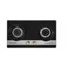 เตาแก๊สหน้ากระจก แบบฝัง 2 หัว ทองเหลืองรมดำ DH-2000G Dyna Home รูปที่ 1