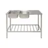 อ่างล้างจานสแตนเลส 2 หลุม 1 ที่พัก แบบตั้งพื้น 120 x 50 x 85 ซม. DH-12050-STCR Dyna Home รูปที่ 1