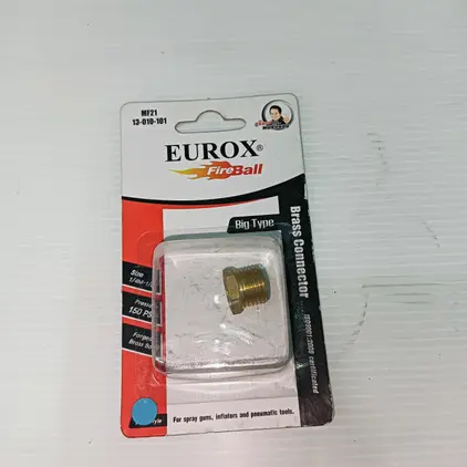 ข้อต่อลดเหลี่ยมทองเหลือง บุชชิ่ง E (2-1) 1/4 นิ้ว (M) x 1/8 นิ้ว (F) EUROX