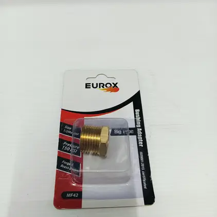 ข้อต่อลดเหลี่ยมทองเหลือง บุชชิ่ง E (4-2) 1/2 นิ้ว (M) x 1/4 นิ้ว (F) EUROX
