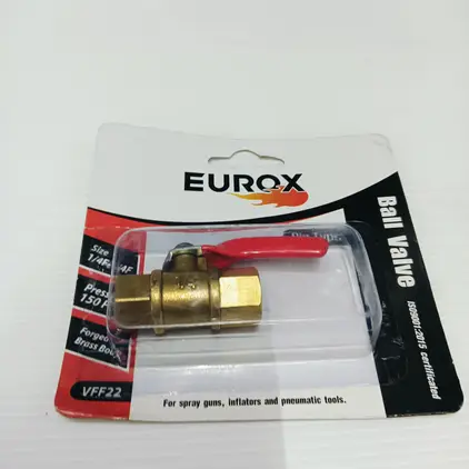 บอลวาล์วทองเหลือง (เกลียวใน-เกลียวใน) E เมีย-เมีย 2 หุน EUROX