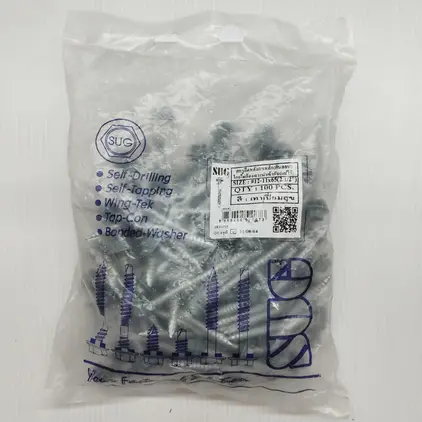 สกรูเมทัลชีท แปไม้ RP #12-11x65 สีเทาเปี่ยมสุข SUG