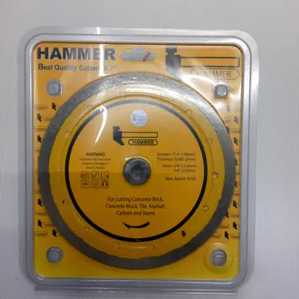 ใบตัดเพชร HAMMER (ตัดน้ำ) 7 นิ้ว EUROX