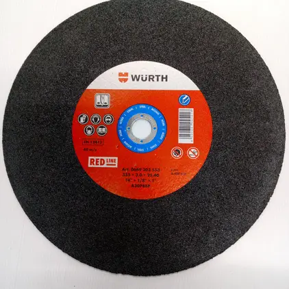แผ่นตัดเหล็ก 355x3.0x25.4มม. รุ่น RED LINE WURTH