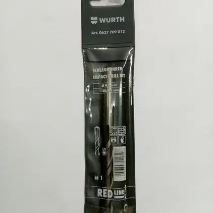 ดอกสว่านกระแทก ก้านกลม 9 x 120 มม. DRL-IMP-CYL-D9-L120-WL80MM RED LINE WURTH