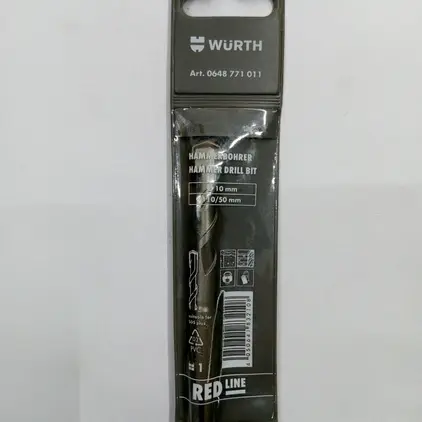 ดอกสว่านเจาะคอนกรีตมาตรฐาน 2แฉก RED LINE 10x110มม. WURTH