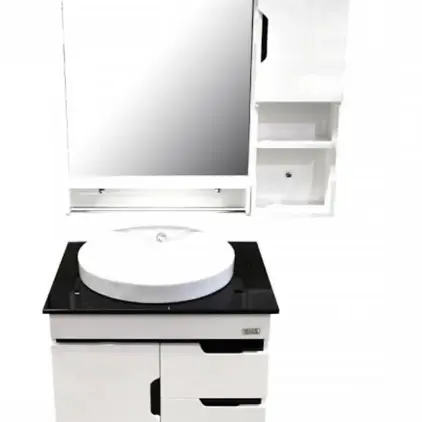 เคาน์เตอร์ PVC พร้อมชุดกระจก+ตู้ข้าง HP550 HAUS