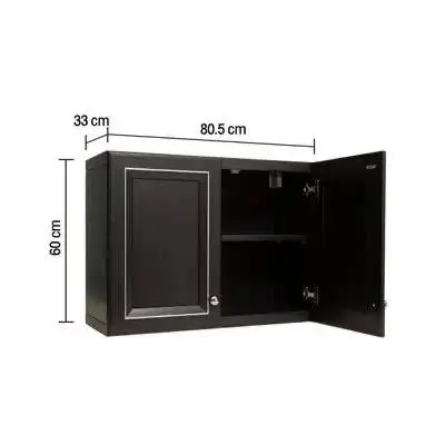 ตู้แขวนคู่ 80.5 x 60 x 33 ซม. HC02-35 สีมิสทิคแบล็ค YES MOULDING