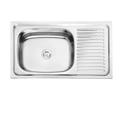 ซิ้งค์หนึ่งหลุมมีที่พักจาน (แบบฝัง) หนา 0.7 มม. DH-7545 Dyna Home