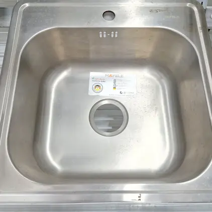 อ่างซิงค์ 1 หลุม ไม่มีที่พัก DIY FL.MT.SQ. 487 x 487 x 178 ST 495.39.407 HAFELE
