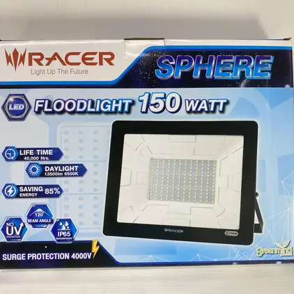 ** โคมฟลัดไลท์ LED 150 W สเฟียร์ แสงขาว RACER