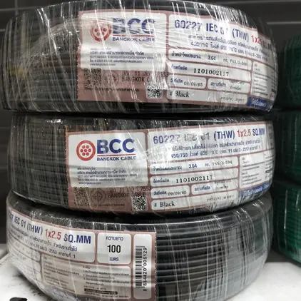 สายไฟ THW 1 x 2.5 (100 ม.) สีดำ BCC