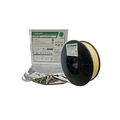 ลวดเชื่อมฟลักซ์คอร์ไม่ใช้ก๊าซ เหล็ก 0.8มม.(5กก/Roll) E71T-GS Flux core wire LONGWELL
