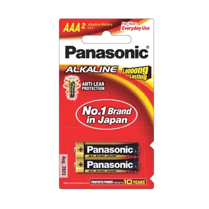 ถ่านอัลคาไลน์ AAA 2 ก้อน (12/กล่อง) LR03T/2B PANASONIC