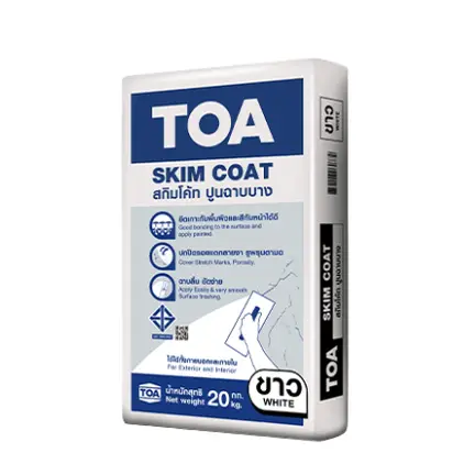 ปูนฉาบผิวบาง เนื้อละเอียด สกิมโค้ต 20 กก. สีขาว TOA
