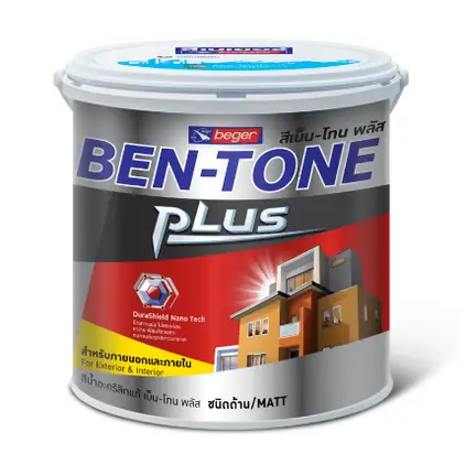 สีน้ำอะคริลิค ภายนอก เบ็น-โทน พลัส E-001 (5กล.) สี Cool White BEGER