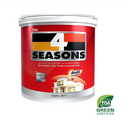 สีน้ำภายนอก ด้าน 4 SEASONS เบส A (1กล.) TOA
