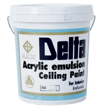 สีน้ำทาฝ้าเพดาน CEILING PAINT #8000 (1กล.) สีควันบุหรี่ DELTA