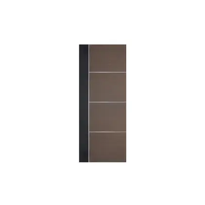 ประตู WPC เซาะร่องเส้นอลูมิเนียม 80 x 200 ซม. 3.5 ซม. WP-3 สีโอ๊คลายไม้ ECO-DOOR