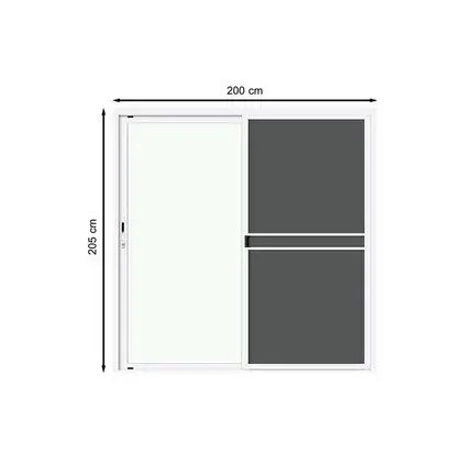 ประตูบานเลื่อน สลับ+มุ้งลวด 200 x 205 ซม. LP-S2-D04-00 สีขาว LYNN