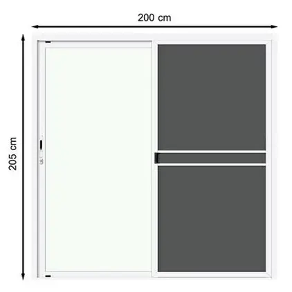ประตูบานเลื่อน สลับ 2 ช่อง + มุ้งลวด 200 x 205 ซม. X SERIES LP-X2-D04-00 สีขาว LYNN