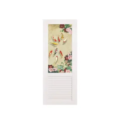 ประตู UPVC กระจกนิรภัย ปลาคราฟ ไม่เจาะ (+วงกบ) 70 x 180 ซม. SP002 สีขาว OKKN