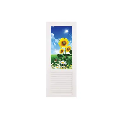 ประตู UPVC กระจกนิรภัย ทานตะวัน ไม่เจาะ (+วงกบ) 70 x 180 ซม. SP004 สีขาว OKKN