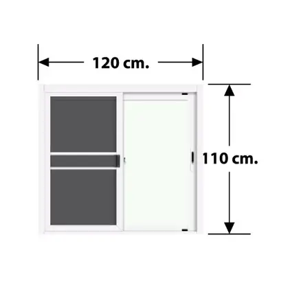 หน้าต่างบานเลื่อน มีมุ้ง 120 x 110 ซม. X Series LP-X3-W03-00 สีขาว LYNN