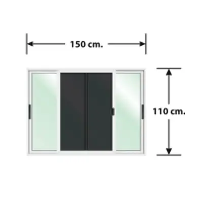 หน้าต่างบานเลื่อนสลับ มีมุ้ง 150 x 110 ซม.สีขาวLP-OK-W07-00 LYNN