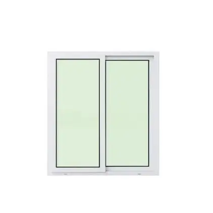 หน้าต่างบานเลื่อน 2 ช่อง ไม่มีมุ้ง 100 x 100 ซม. กระจกเขียวใส สีดำ WINPLUS