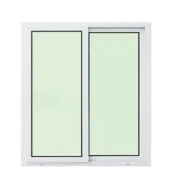 หน้าต่างบานเลื่อน 2 ช่อง ไม่มีมุ้ง 100 x 100 ซม.(เอพี)กระจกเขียวใส สีขาว WINPLUS