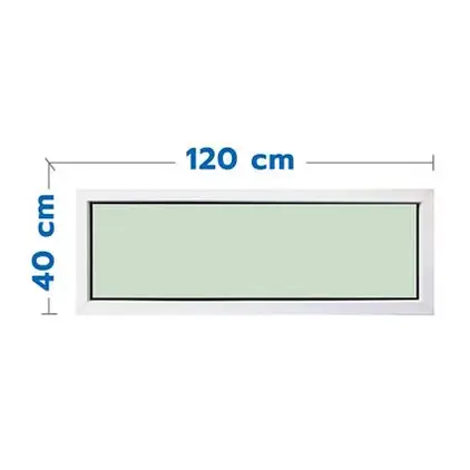 ช่องแสง อลูมิเนียม 40 x 120 ซม. กระจกใสเขียว สีขาว WINPLUS
