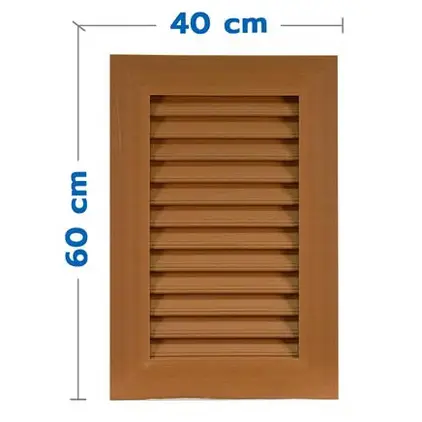 ช่องระบายอากาศ แนวตั้ง มีมุ้ง 40 x 60 ซม. สีสัก WT