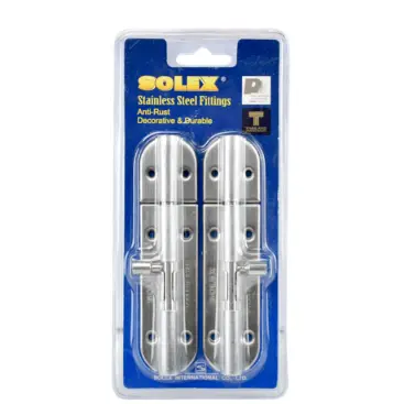กลอนสแตนเลส 4 นิ้ว (แผง)- แพ็คคู่ SS SOLEX