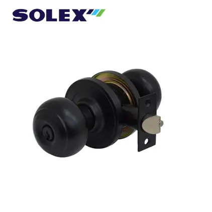 ลูกบิดประตู ห้องน้ำ 9220 BLACK/BK SOLEX