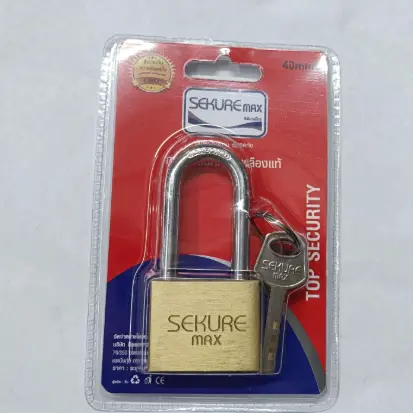 กุญแจล็อกทองเหลืองแท้ ระบบลูกปืน คอยาว 40 มม. SK42-BVP340L SEKURE