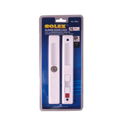 กุญแจบานเลื่อนอะลูมิเนียม 2KLL สีขาว SOLEX