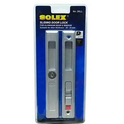 กุญแจบานเลื่อนอะลูมิเนียม 2KLL สีเงิน SOLEX